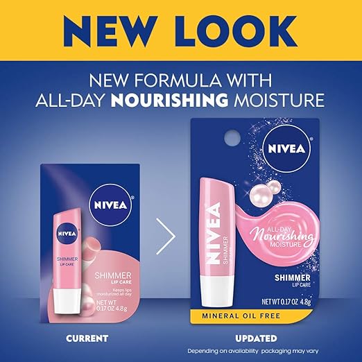 NIVEA Shimmer Lip Care - Pearly Shimmer for Chapped Lips, Moisturize All Day - .17 oz. Stick-Velvo Beauty