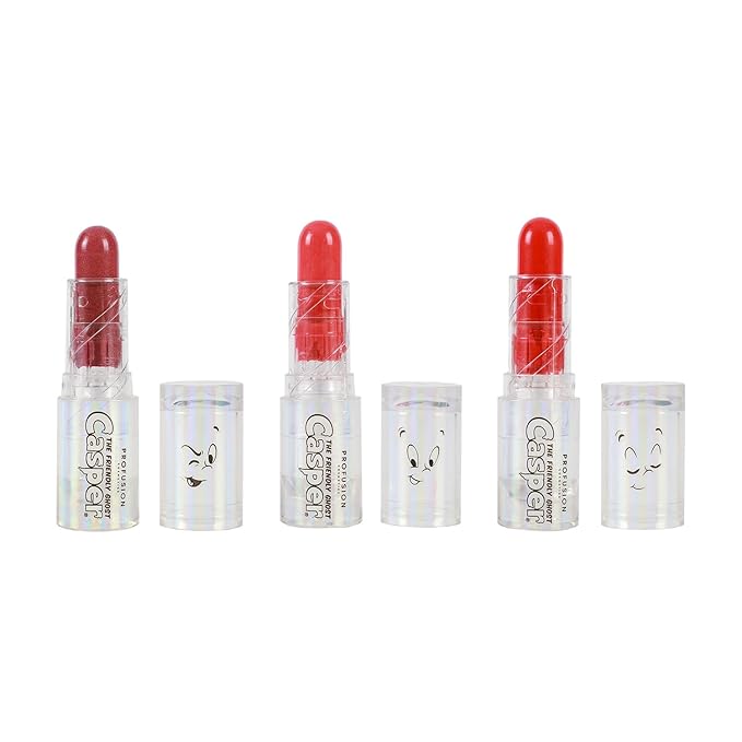 Profusion Cosmetics Casper The Friendly Ghost 3 PC Lip & Cheek Balm Set, Moisturizing Clear Shine Lip Balm and Nourishing Cheek Balm, Unique Makeup Blending Formula, Easy Apply and Long-Lasting Wear-Velvo Beauty