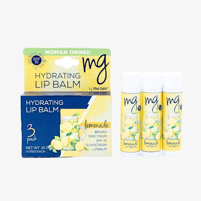 Mad Gab's MG Signature Lemonade Balms with SPF 15 (Pack of 3)-Velvo Beauty
