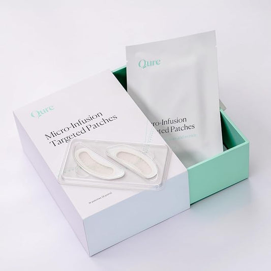 Qure Skincare MicroInfusion Targeted Patches - 8 Pairs of Targeted Under Eye Patches Formulated for Fine Lines & Wrinkles - Retinol, Caffeine, Niacinamide & Peptides - Dissolvable for Overnight Use-Velvo Beauty