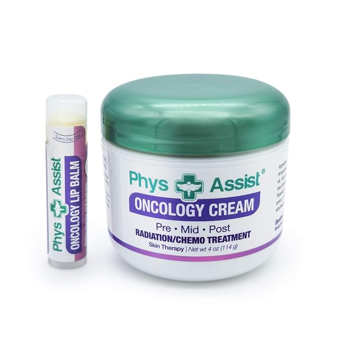 PhysAssist Oncology Cream 4 oz plus Lip Balm. Hydrates and Pampers Stressed skin. Made with a blend of natural Botanicals. Clinically Tested, Non Irritant.-Velvo Beauty