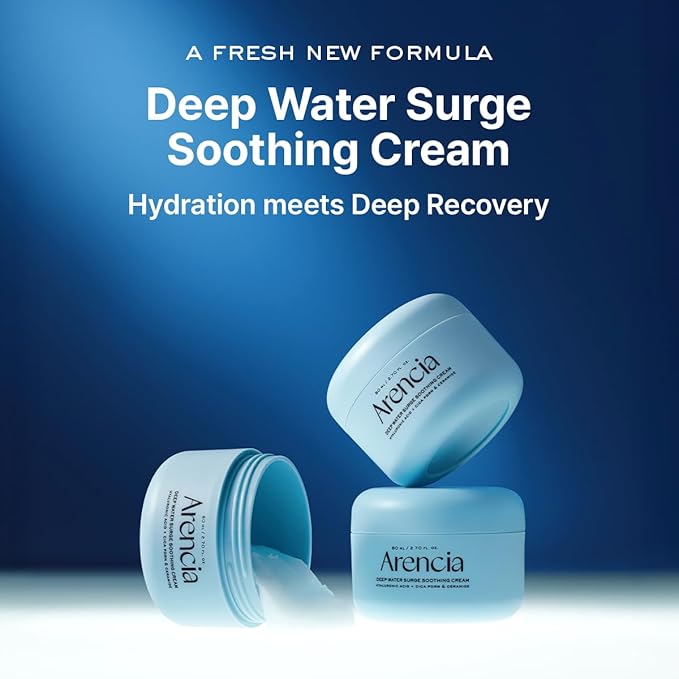 Deep Water Surge Soothing Cream, 2.70 fl oz, with Hyaluronic Acid, Cica PDRN and Ceramide-Velvo Beauty