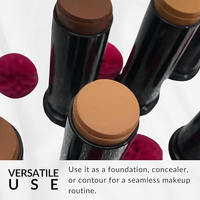 Base Strokes Crème Foundation Stick by Flori Roberts, Full Coverage for Women of Color or Deeper Skin Tones, Long Lasting Makeup, Natural Finish, Complexion Concealer & Corrector-Velvo Beauty