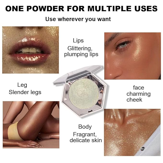 Shimmer Pearl Champagne Gold Highlighter Makeup Contour Palette,Face Illuminator Highlighter, Blush and Makeup Highlighter Bronzer Palette Highlighter+Makeup iluminadores Make Up (Dazzling)-Velvo Beauty