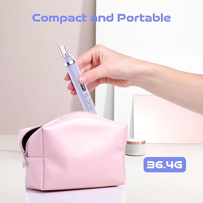 Acrylic Nail Kit, Portable Electric Nail File Set for Acrylic Gel Nails, Manicure Pedicure Tool Nail Drill Bits with Nail Drill Bits Sanding Bands (Purple)-Velvo Beauty