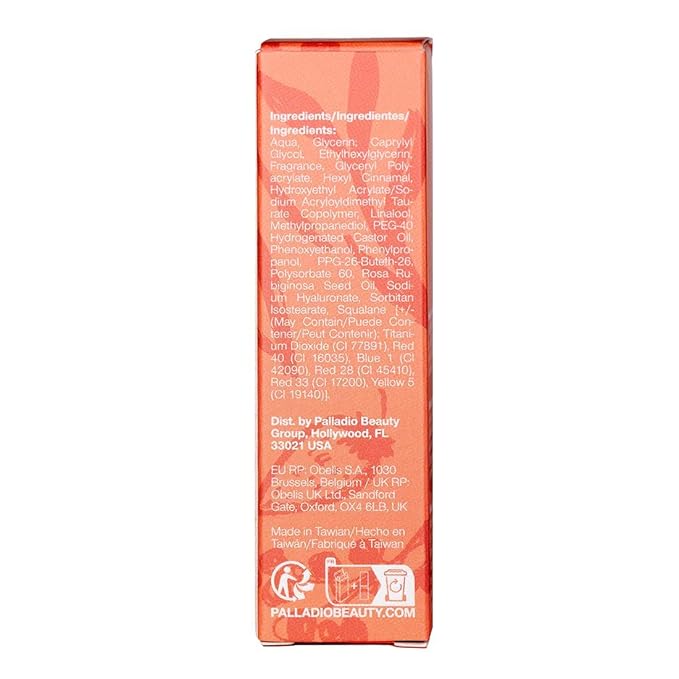 Palladio Jelly Tint, Liquid Stain for Cheeks & Lips, Vivid Color Lip Stain, Lightweight Non-Sticky and Transfer-proof, Natural Finish Makeup, Mango Tango-Velvo Beauty