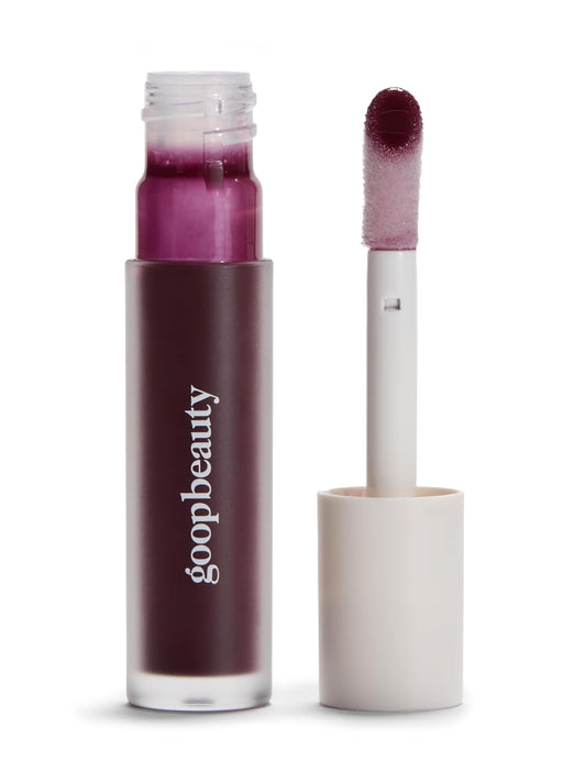 goop Beauty Hydra-Barrier Gel Gloss | Hydrating Lip Gloss to Moisturize & Plump Lips | Hyaluronic Acid & Vitamin E | Fig - Sheer Aubergine | 0.13 oz-Velvo Beauty