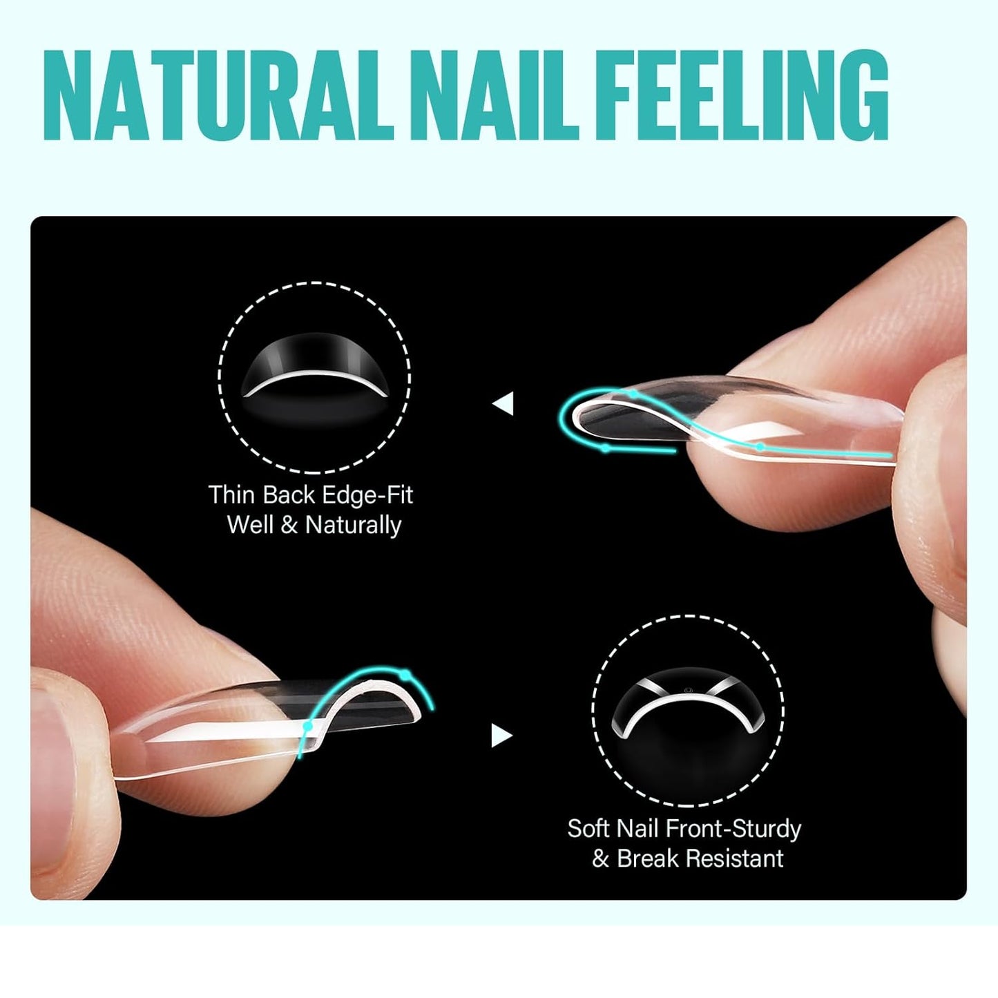 TOMICCA Fake Clear Nails, Short Square False Nail Tips, 216Pcs Nail Extension Tips for DIY Salon Gift-Velvo Beauty