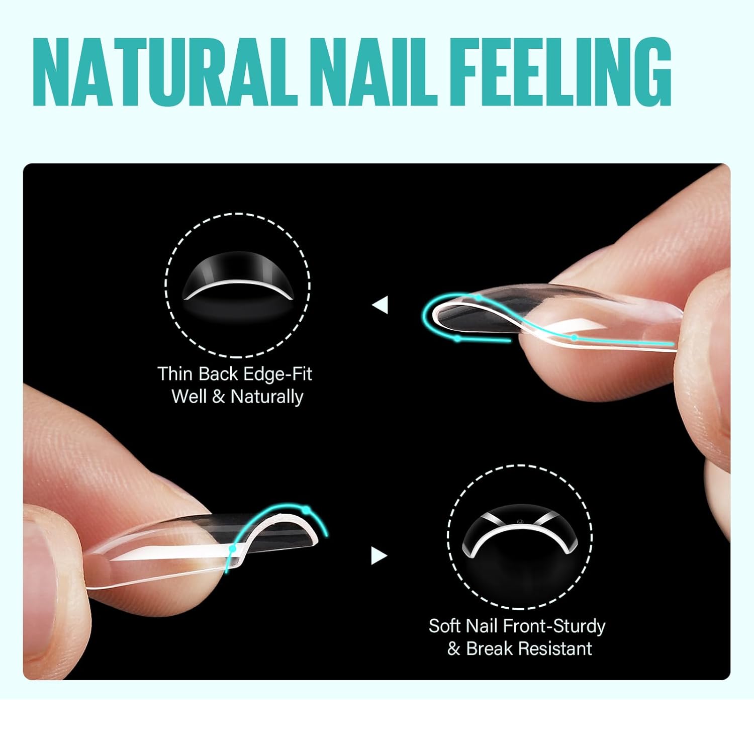 TOMICCA Fake Clear Nails, Short Square False Nail Tips, 216Pcs Nail Extension Tips for DIY Salon Gift-Velvo Beauty