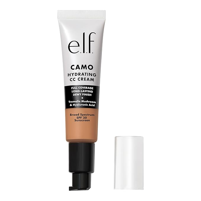 e.l.f. Hydrating Camo CC Cream, SPF 30, Color Correcting Full Coverage Foundation For A Dewy Finish, Vegan & Cruelty-Free, Medium 370 N-Velvo Beauty