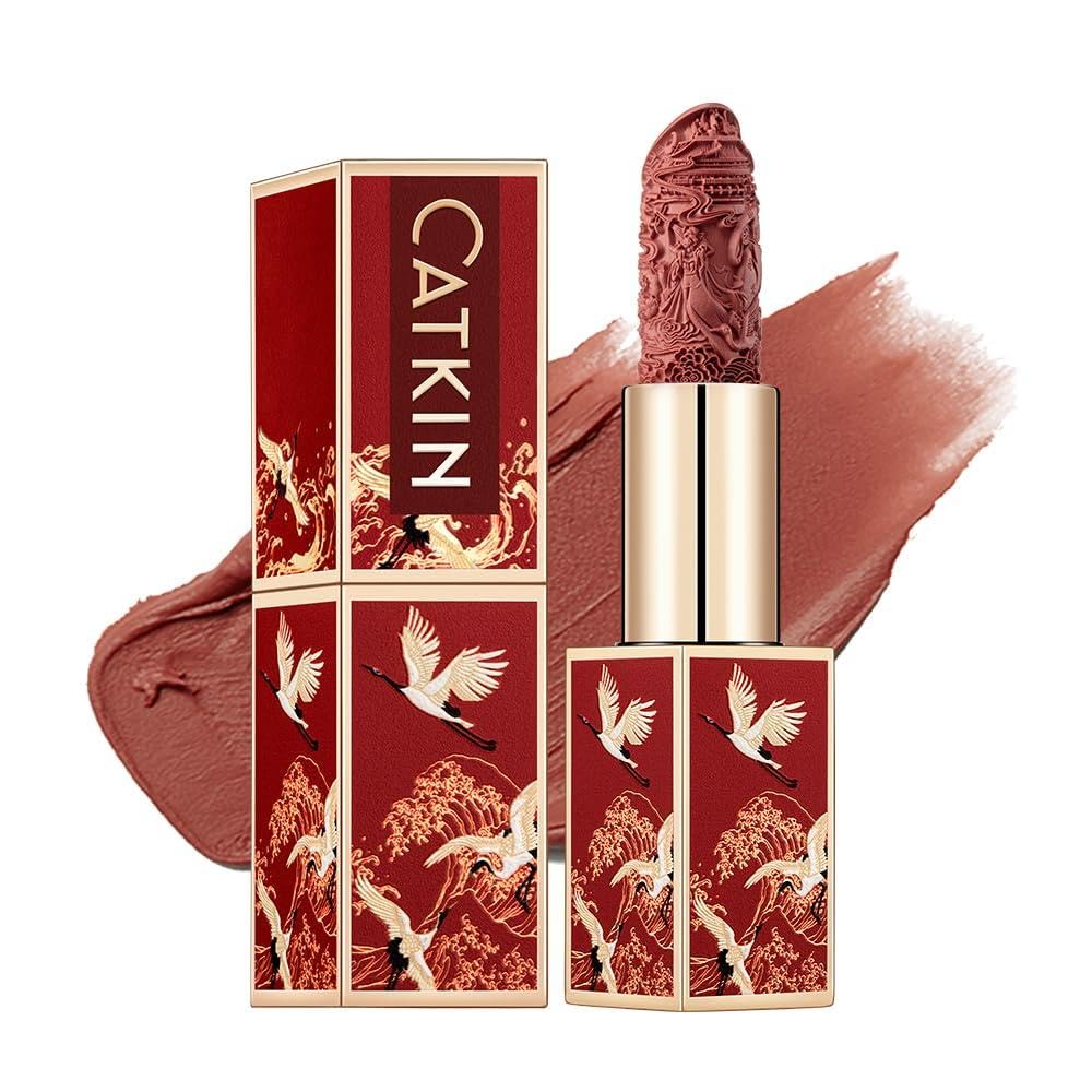 Catkin Semi-Matte Lipstick Hydrating High Impact Color Infused with Vitamin E and Avocado Oil Smooth Soft Texture Long Lasting Matte Finish 174-Velvo Beauty