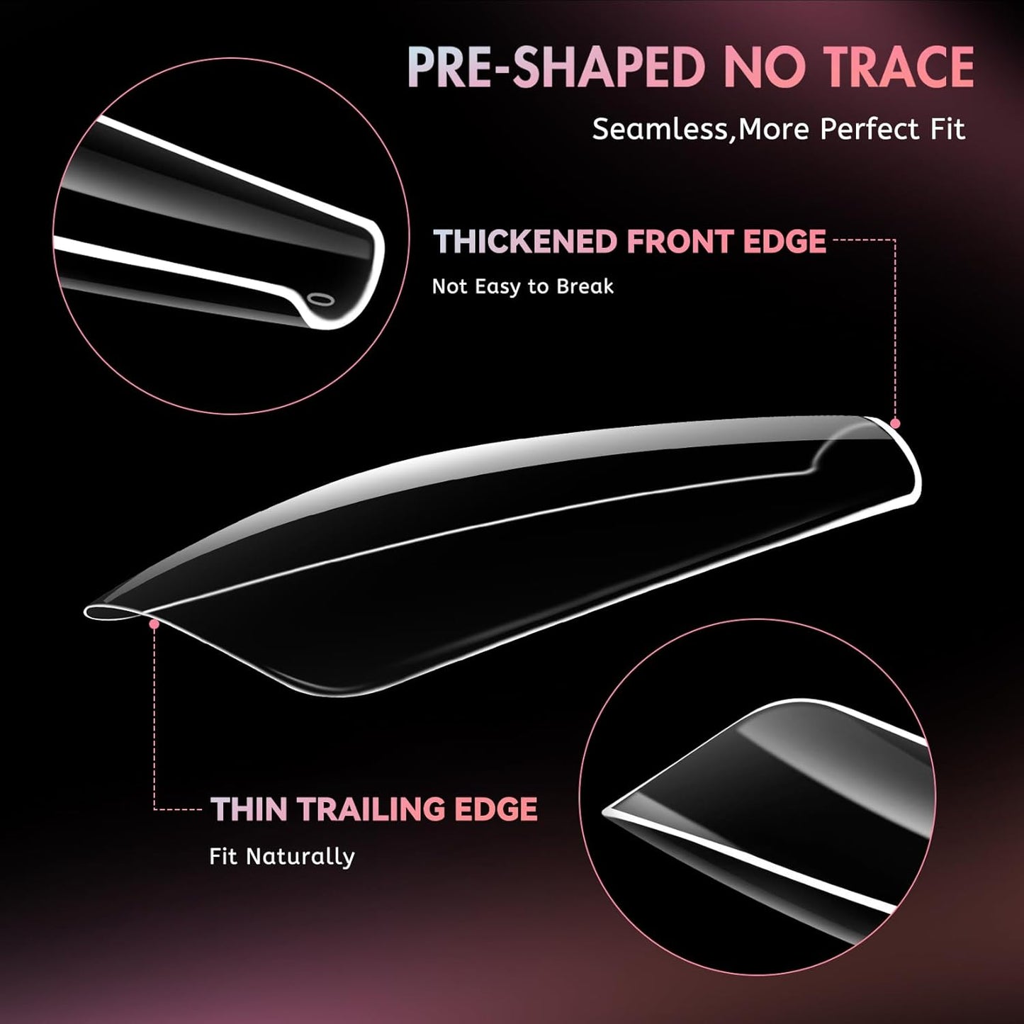 Ranrose Long Coffin Nails Tips: 240pcs XXL Acrylic Nails Clear C Curve Coffin False Nail, Full Cover Fake Nails for Nail Extension, 12 Sizes-Velvo Beauty