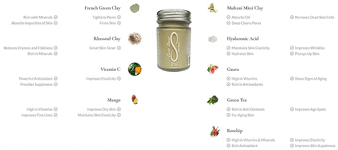 100% Natural Vitamin C Clay Exfoliating Face Mask 60g All Clay & No Water …-Velvo Beauty