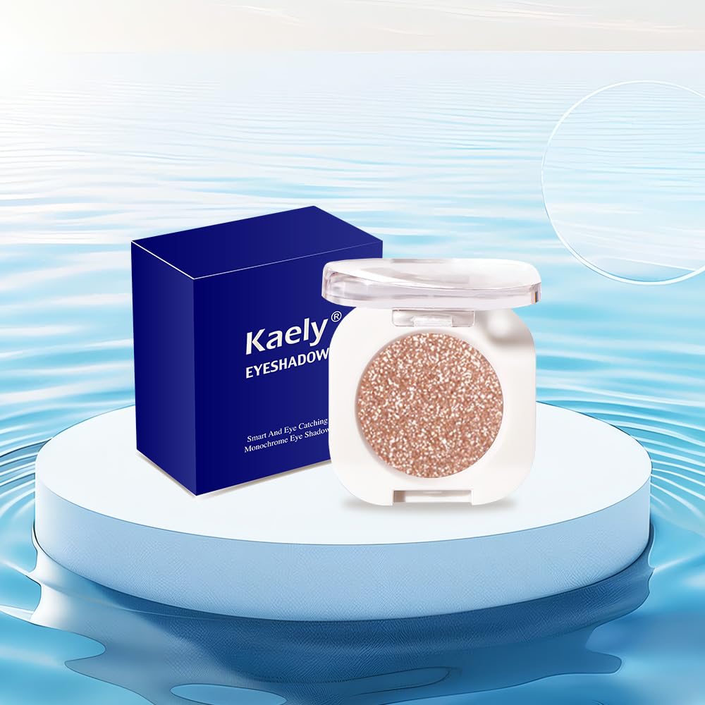 Single Glitter Shimmer Sparkle Eye shadow Palette Makeup, Light Brown Glitter Eyeshadow for Women, Pigmented Waterproof Sombras Para Ojos, Vegan, Talc, Paraben & Cruelty Free, 09-Velvo Beauty