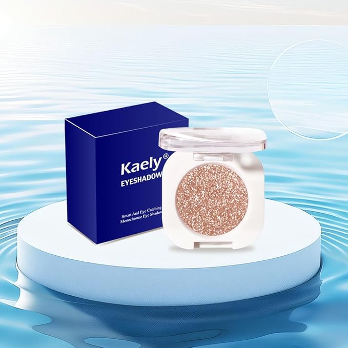 Light Brown Single Glitter Eyeshadow Makeup, Neutral Powde Eye Shadow for Women, Brown Shimmer Singles Eyeshadow Palette Pigmented Waterproof, sombras para ojos,Girls Monochrome Eyeshadows Gift-Velvo Beauty