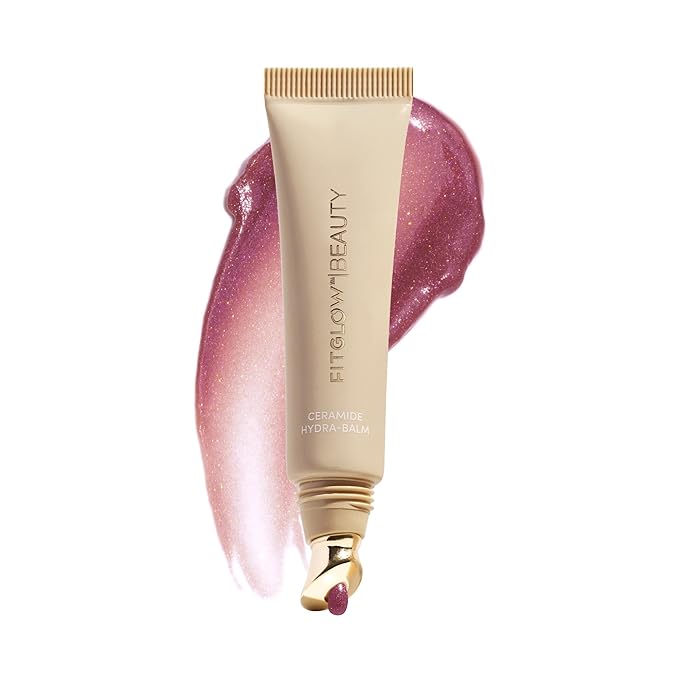 Fitglow Beauty Ceramide Hydra-Balm Lip Gloss | Hydrating Lip Serum with Peptides & Glutathione | Plumping & Anti-Aging Lip Skincare | Dry & Chapped Repair | Vegan & Cruelty-Free | 12g - Plum Dew-Velvo Beauty