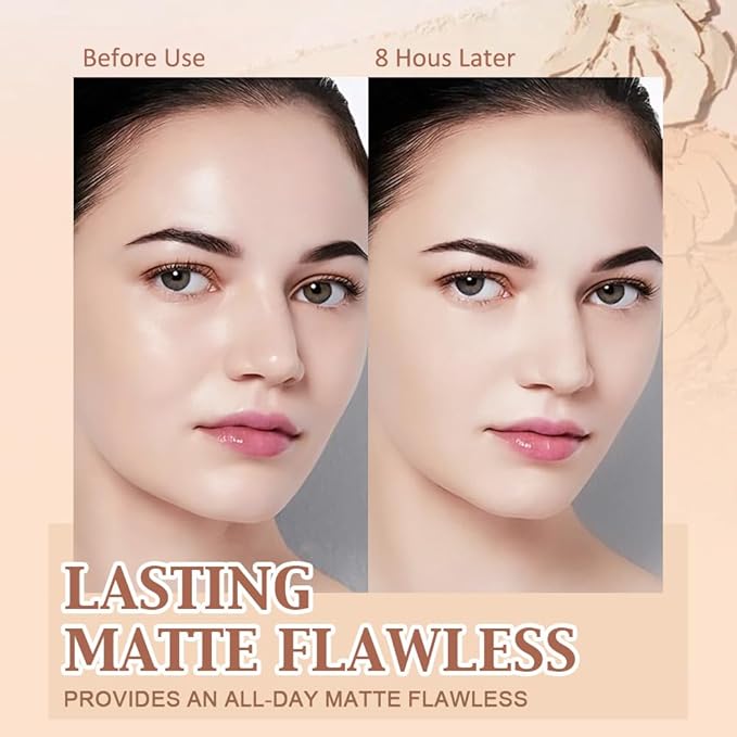 Oil Control Matte Perfection Face Pressed Powder, Matte Smooth Flawless Setting Powder Makeup, Polvo Compacto De Maquillaje, Waterproof Long Lasting, Cruelty Free, 0.35Oz(10 Porcelain, 1)-Velvo Beauty