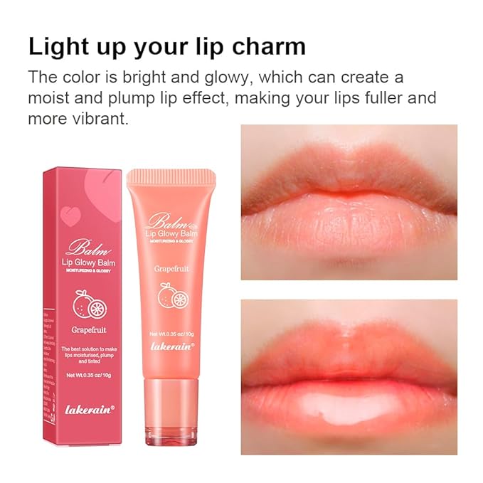 Hydrating Lip Butter Balm for a Glossy Finish and Lip Glow - Lip Glowy Balm with Summer-worthy Fragrance | Vegan Lip Care (#3-Grapefruit)-Velvo Beauty