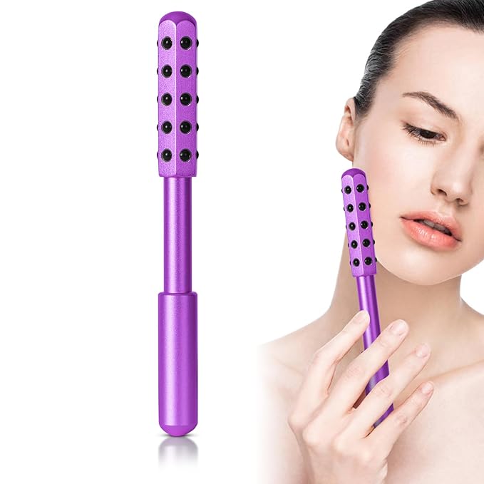 Up Lifting Massaging Beauty Roller Radiance Roller 30 Germanium Stone Face Roller for Uplift and Skin Care,Uplifting Face Massager (Purple)-Velvo Beauty