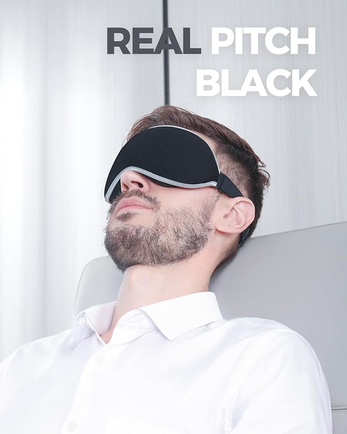 MZOO Luxury Sleep Mask for Back, Side Sleeper, Complete Light Blocking Sleeping Eye Mask Night Blindfold, 3D Zero Pressure & Spacious for Lash Extensions, Breathable Soft Eye Cover Flight Nap Travel-Velvo Beauty