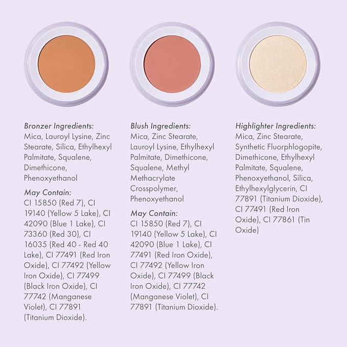 Subtl Beauty 3-in-1 travel makeup kit by subtl staks | powder blush, bronzer, and highlighter | includes mirror lid and mini brush | for fair-light skin tones-Velvo Beauty