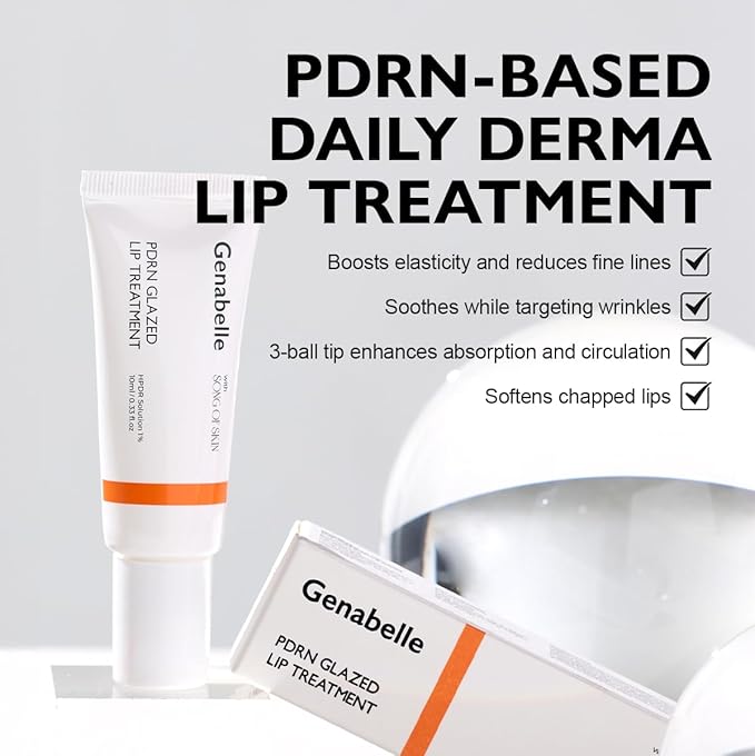 PDRN Glazed Lip Treatment – Hydrating & Plumping Lip Balm with PDRN & Peptides for Soft, Glossy Lips – Intensive Lip Repair & Moisture Lock- 0.33 fl oz-Velvo Beauty