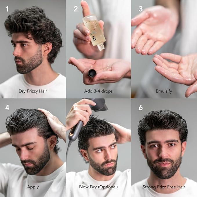 BluMaan Hydrating Hair Oil - Designed for Dry, Frizzy, Straight, or Curly Hair - 100% Natural Men's Hair Strengthening Oil - 60 ml / 2.0 oz-Velvo Beauty