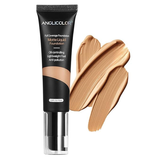 Matte Oil Control Concealer Foundation Flawless Soft Long Lasting Foundation Makeup,Waterproof Full Coverage Face Makeup Strong Concealer Foundation for Oily Acne Skin (#105 Sand)-Velvo Beauty