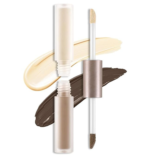 2 in 1 Bronzer and Highlighter Stick,Non-greasy & Non-drying Contour Pencil,Easy to Create a Natural Shimmery Finishing,Long Lasting & Waterproof Face Brighten Make up Pen-Velvo Beauty
