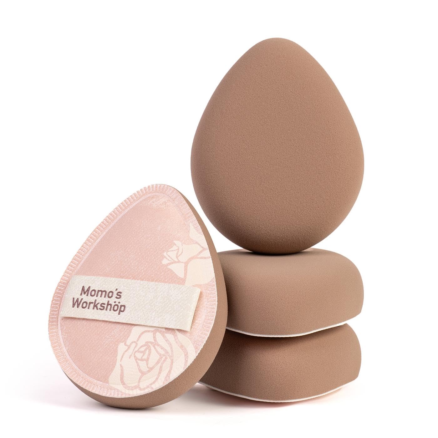 Makeup Sponge, Rubycell, Egg Shape, Foundation Sponges with Glossy PU Leather, for Liquid/Sheer Foundations, Cosmetic Puff, Medium Bounce,Travel Friendly & Reusable,2pcs & Storage Case-Velvo Beauty