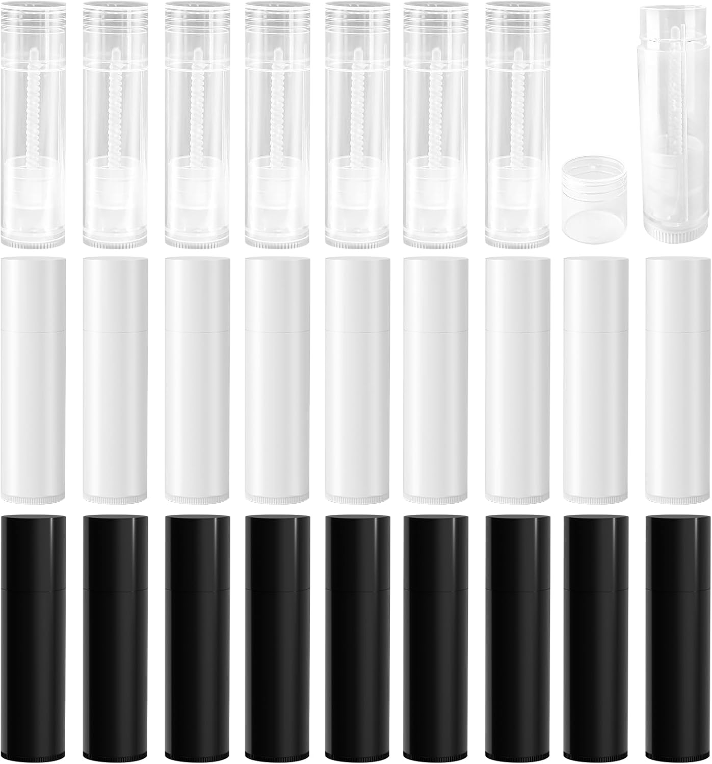 Empty Lip Balm Tubes for DIY Lipstick with Leak-proof Caps, 100-Pack Lip Balm Containers BPA Free, White-Velvo Beauty