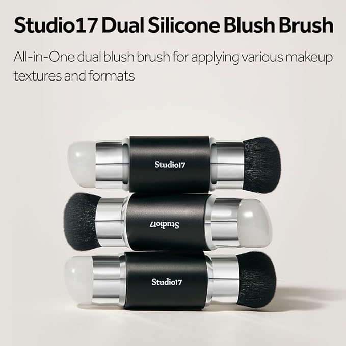 Dual Ended Silicone Tip Blush Brush | Korean Olive Young Makeup Tool for Contouring & Blush Application | Skin-Friendly Non-Irritating Professional Face Makeup Brush-Velvo Beauty