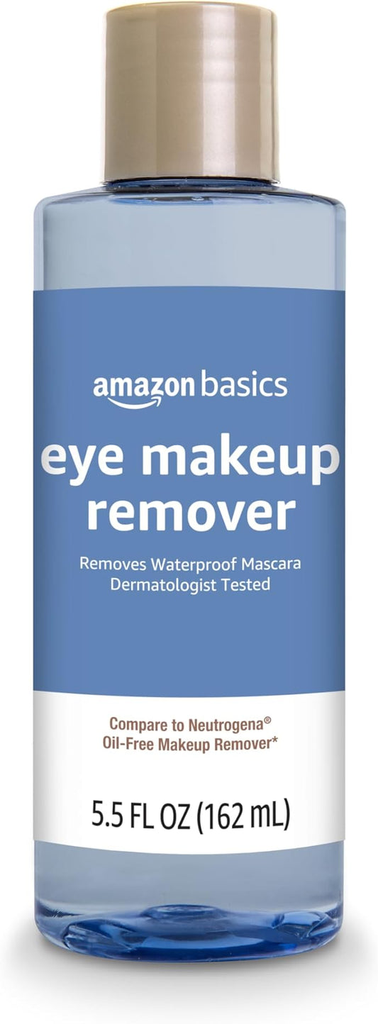 Amazon Brand - Solimo Eye Makeup Remover, Removes Waterproof Mascara, Dermatologist Tested, 5.5 Fluid Ounce-Velvo Beauty