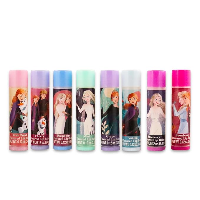 Frozen Lip Balm Set - Bundle with 8 Disney Lip Balm Tubes, Stickers and More | Anna and Elsa Lip Balm Kit-Velvo Beauty