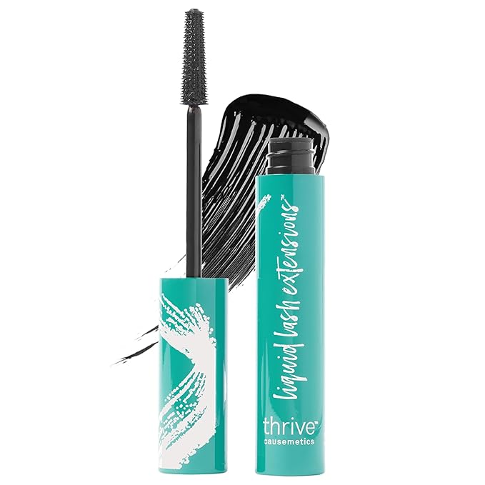 Thrive Causemetics Liquid Lash Extensions Mascara, Tubing Thrive Mascara Lengthening, Volumizing & Curling, Smudge Proof, Washable, No Clumping or Flaking, Vegan & Cruelty Free, Brynn (Rich Black)-Velvo Beauty