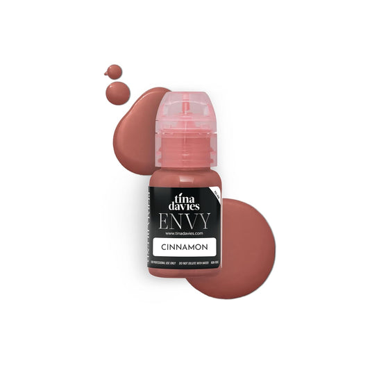 Tina Davies Professional Envy & Lust Lip Pigments - Permanent Lip Makeup - Colors Heal True to Tone - High Retention - Envy Cinnamon, 1/2oz/15ml Bottle-Velvo Beauty