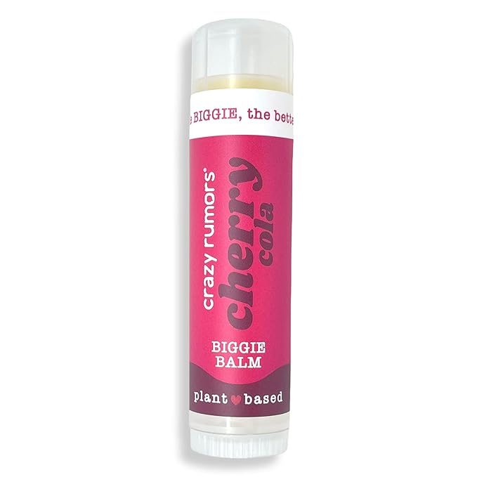 Crazy Rumors Biggie Cherry Cola Flavored All Natural, Plant Based Lip Balm to Moisturize and Nourish your Lips - Cherry Cola Biggie Tube 0.6 oz (4x Larger than standard 0.15 oz lip balm)-Velvo Beauty