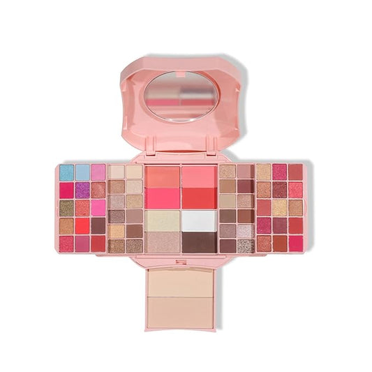 Makeup Eyeshadow Palettes,64 Colors Protable Multifunction Blush Highlighter Contour Palettes with Matte Shimmer Pearl Makeup Effect for Daily Party Makeup - High Pigment Waterproof #6-Velvo Beauty