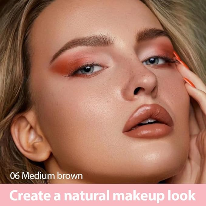 evpct 2Pcs Midium Brown Magic Microblading Dual-Ended Eyebrow Contouring Pen Brow Pencil, with 4 Brush Micro-Fork-Tips Applicator and Precise Brush-Tip Hair Like Stroke, Dual-ended Eyebrow Brush-Velvo Beauty