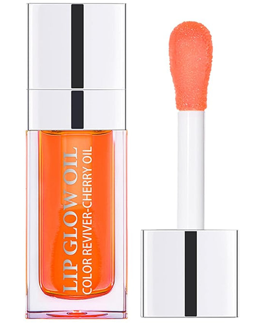 Hydrating Plumping Lip Glow Oil,Tinted Lip Gloss Lip Stain,Glow Reviver Lip Oil,Long Lasting Moisturizing Clear Lip Plumping Oil Tint for Lip Care and Dry Lips,Women's Day Makeup Gift for Women-004-Velvo Beauty