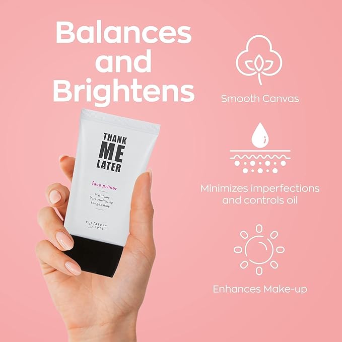 Elizabeth Mott Thank Me Later Face & Eye Primer – Long-Lasting Matte Makeup Base, Pore Minimizer, Oil & Shine Control, Wrinkle Blurring, Crease Prevention, Smooth Finish for All-Day Wear – 10g & 30g-Velvo Beauty