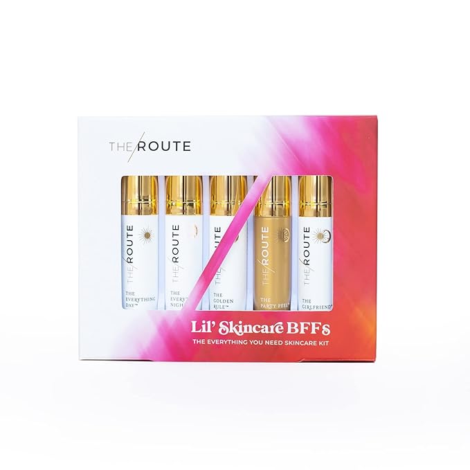 The Route Beauty LIL’ SKINCARE BFFs Skincare Kit: Includes The Everything Day and The Everything Night Moisturizers, and The Girlfriend Skin-Loving Glow Primer (0.27 Fl Oz)-Velvo Beauty