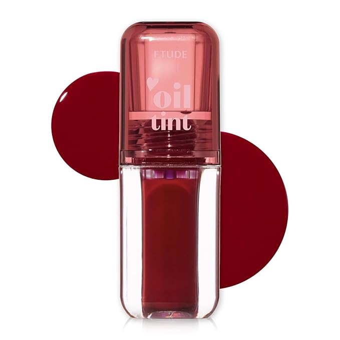 ETUDE Dear Darling Oil Tint #2 Plum Berry 4.2g | High Moisturizing and Strong Hydrating Lip Oil/Lip Gloss | Smooth and Moist Lips | Non-Sticky Lip Oil Tint For Dry Lips | K-beauty-Velvo Beauty