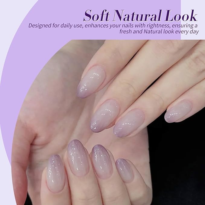 BORN PRETTY Jelly Purple Gel Nail Polish 6 Colors Purple Violets Colors Gel Polish Kit Soak Off Gel Nail Kit Collection Nail Art Gel Manicure Kit DIY at Home Salon Gifts-Velvo Beauty