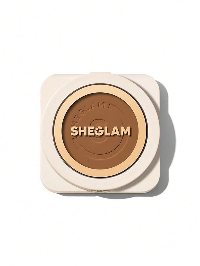 SHEGLAM SKin-Focus Full Coverage Powder Foundation Oil-Control Lightweight Face Pressed Powder Makeup-Camel-Velvo Beauty