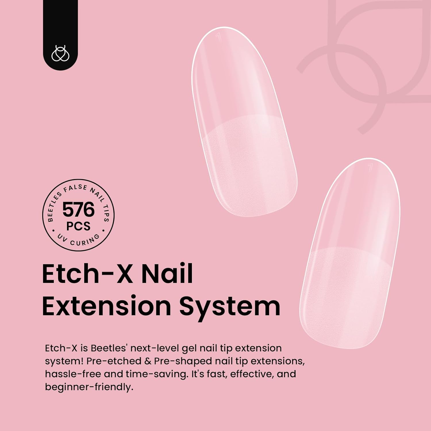 Beetles Gel Nail Tips Short Oval 576Pcs, 12 Sizes Pre-Shaped Half Matte Press On Nails Gelly Tips False Nails for Gel Full Cover False Nails Home DIY Nail Salon Gifts for Girls Women-Velvo Beauty