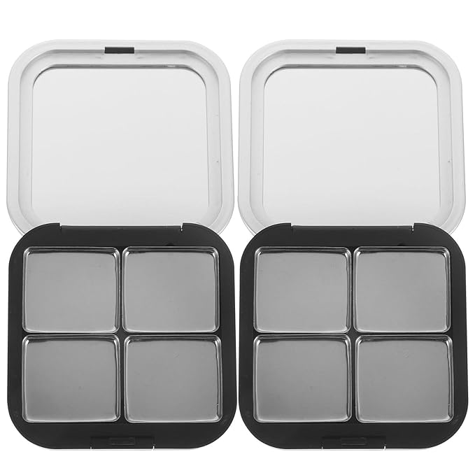 Blush Pallet Makeup 2pcs Empty Magnetic Eyeshadow Palette, Small Makeup Palette Lipstick Compact Containers Cosmetic Sample Storage Cases Makeup Plate for Foundation-Velvo Beauty