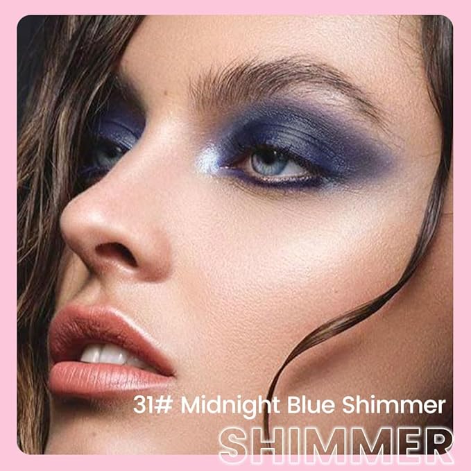 Kaely 2in1 Cream Eye Shadow Brightener Sticks for Eyes, Pencil Eyeshadow Applicator Stick Waterproof Pigmented, Eye Shadow Palette Highlighter Makeup, sombras para ojos, 31 Midnight Blue Shimmer-Velvo Beauty