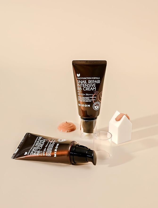 MIZON Snail Repair Blemish Balm, Multifunctional BB Cream with Snail Mucus Filtrate, Skin Care and Makeup Coverage, Strenghtens Skin Elasticity, Improves Fine Wrinkles (#27)-Velvo Beauty