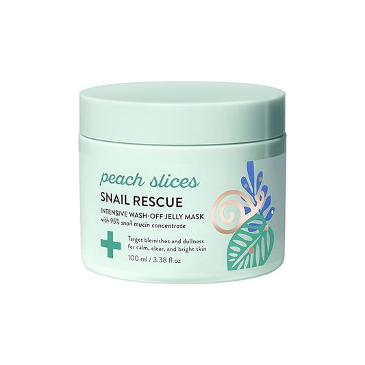 Peach Slices | Snail Rescue Intensive Treatment Wash-Off Face Mask | 95% Snail Mucin | For Dark Spots & Blemishes | Refreshing & Calming Mask | Clear, Radiant, & Hydrated Skin | Skin Care | 3.38 oz-Velvo Beauty